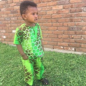 Nigerian hand crafted baby boy shirt & pant set
